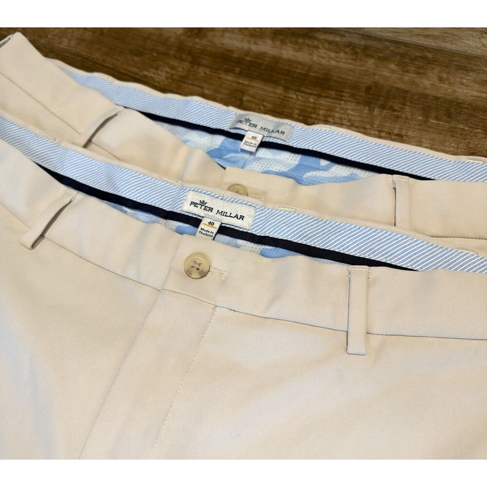 Peter Millar Salem Performance Golf Shorts Mens 40 Tan Lot of 2 Chino 9” Preppy
